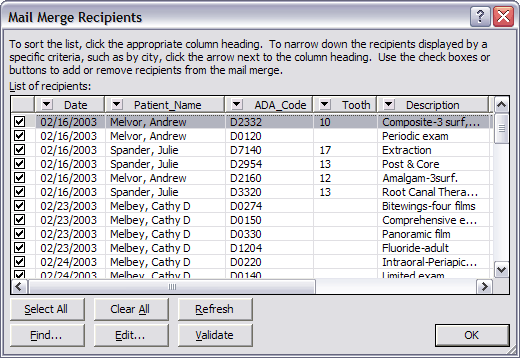 Mail Merge in Word